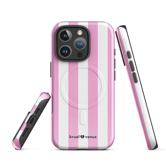 Pink & White Stripes Phone Case MagSafe®