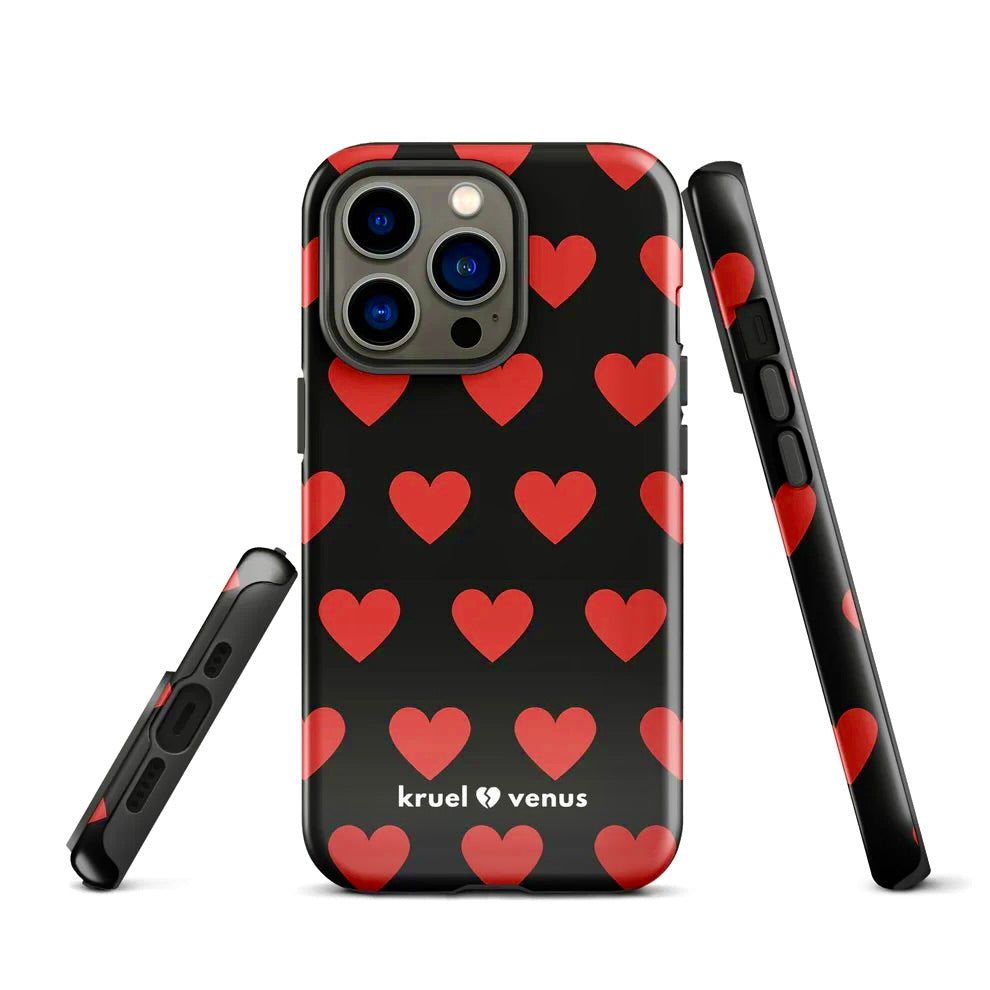 black and red hearts phone case for valentine's