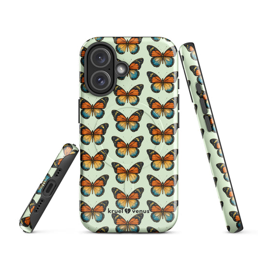 Pretty Butterflies Pattern Phone Case in Light Green MagSafe®
