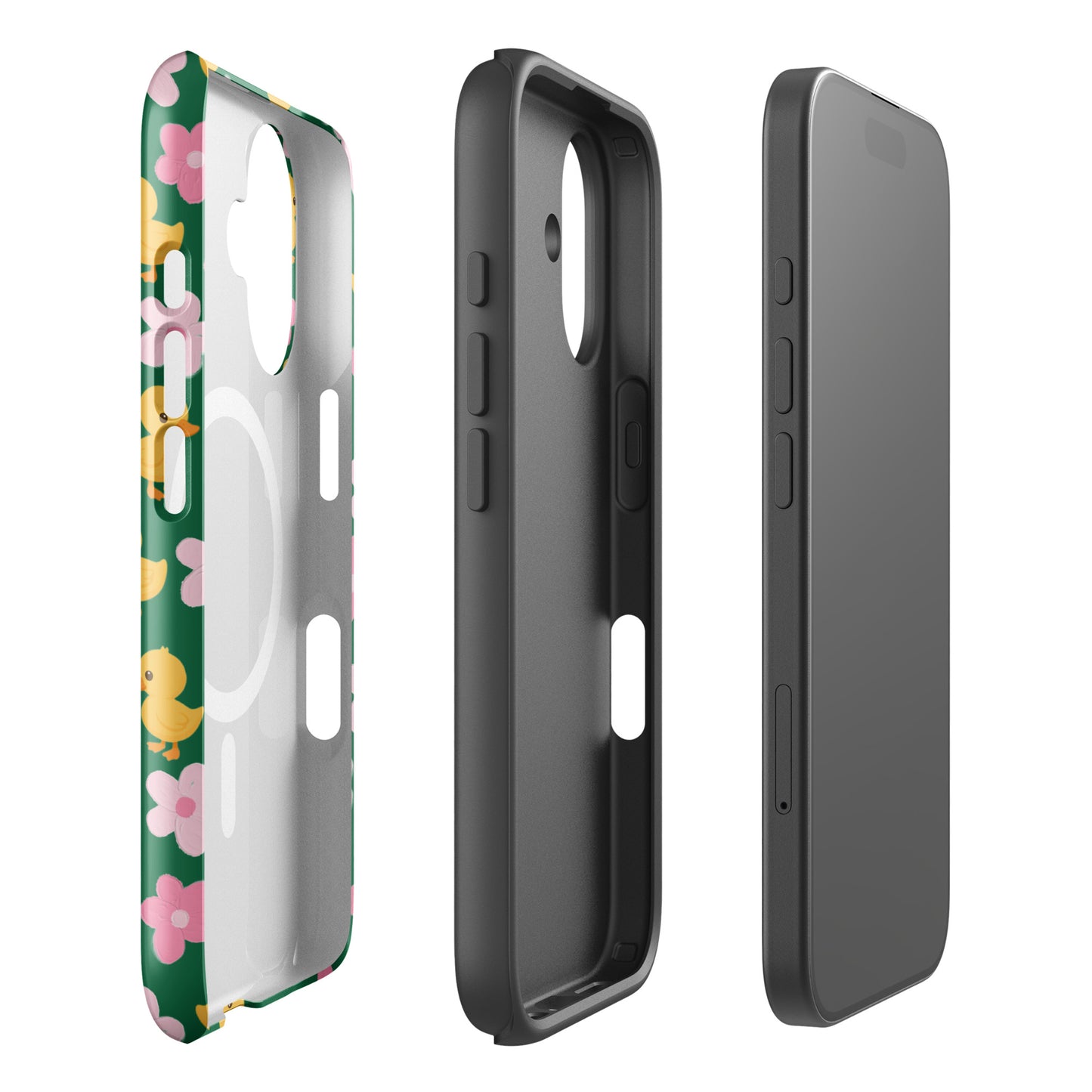 Cutee Duckee Pattern Phone Case in Green MagSafe®