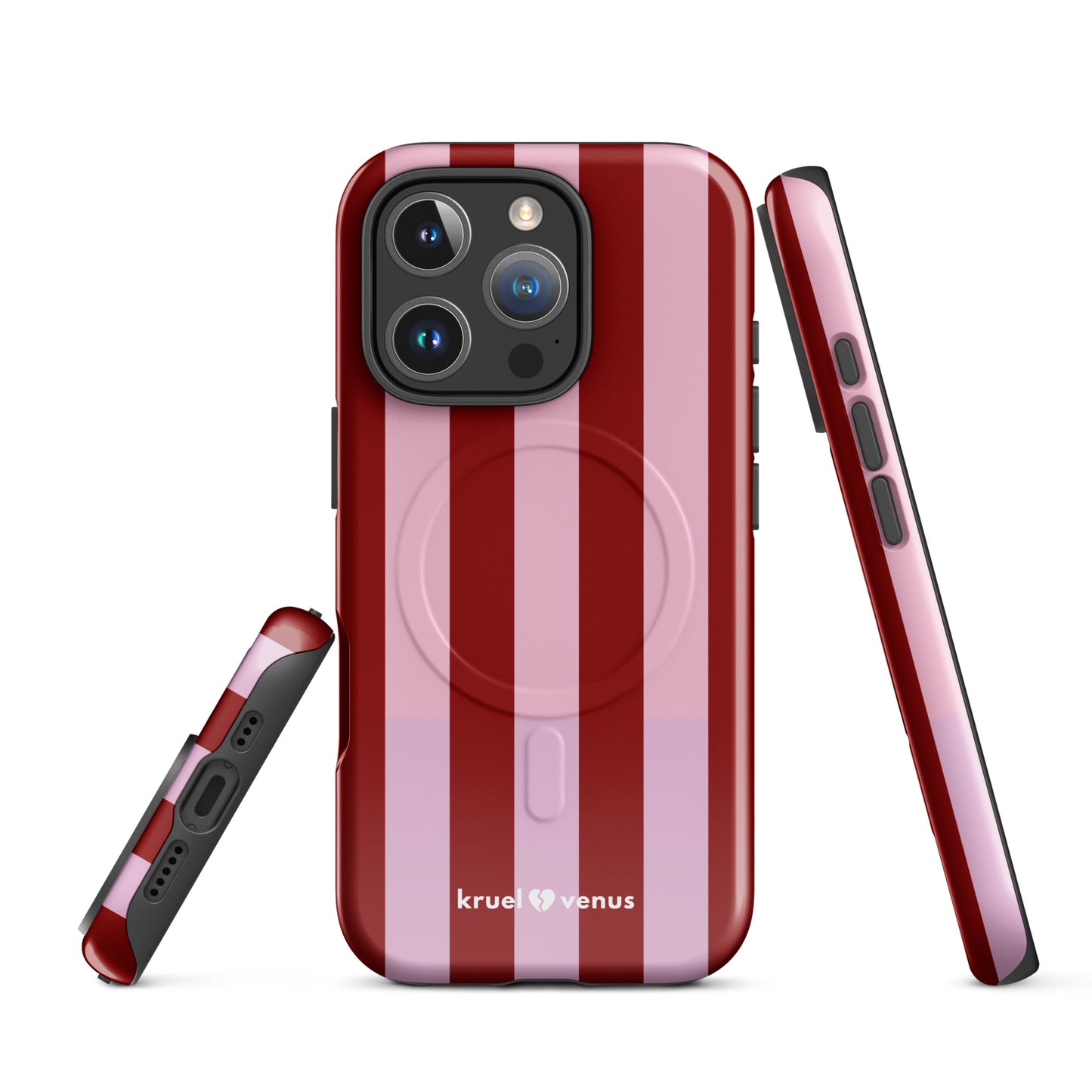 Pink & Red Stripes Phone Case MagSafe®