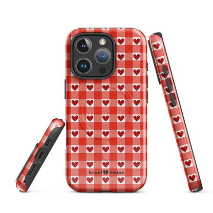 Gingham & Hearts Phone Case MagSafe®