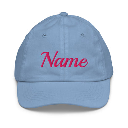 KID’s Personalized Cotton Hat (Pink Letters) - Youth Baseball Cap