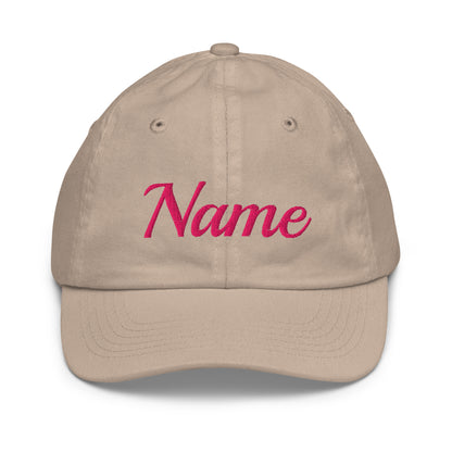 KID’s Personalized Cotton Hat (Pink Letters) - Youth Baseball Cap