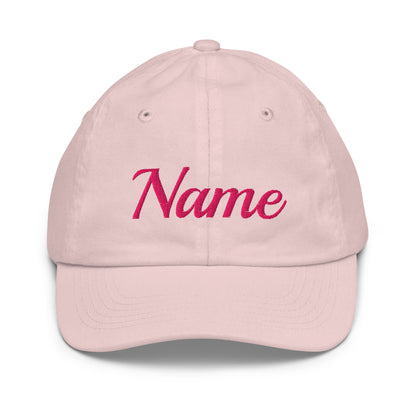 KID’s Personalized Cotton Hat (Pink Letters) - Youth Baseball Cap