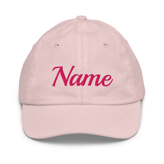 KID’s Personalized Cotton Hat (Pink Letters) - Youth Baseball Cap